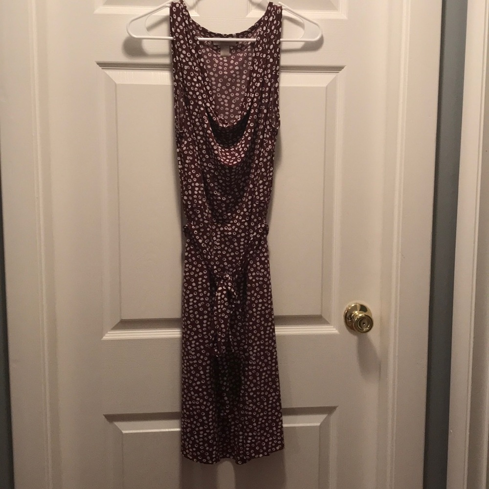 Loft Polka Dot tie waist dress